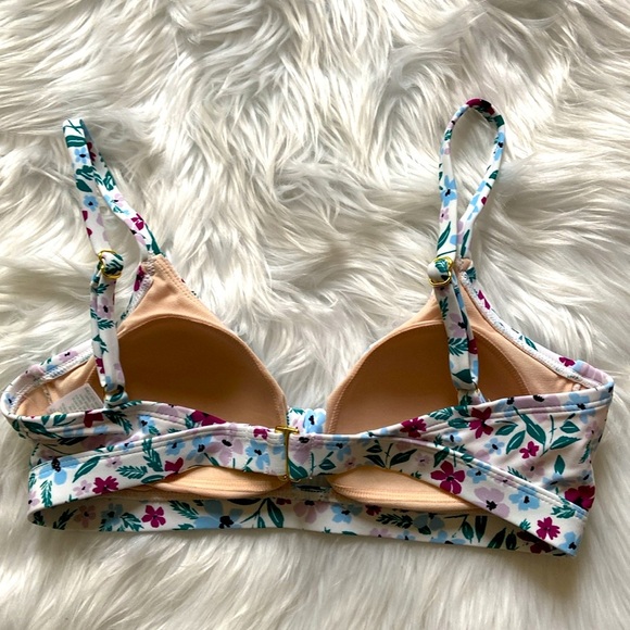 Kana Sol Women’s White Floral Bikini Top Sizes XS & S Feminine Spring Summer - Picture 2 of 3